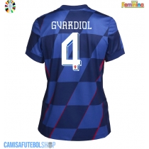 Camisa de time de futebol Croácia Josko Gvardiol #4 Replicas 2º Equipamento Feminina Europeu 2024 Manga Curta